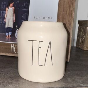 Rae Dunn ceramic white ‘Tea’ kitchen canister small size